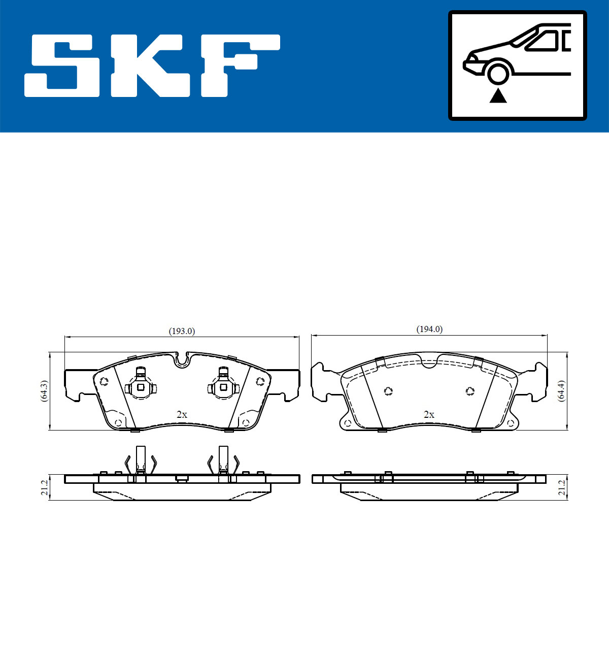 Set placute frana,frana disc VKBP 80389 SKF